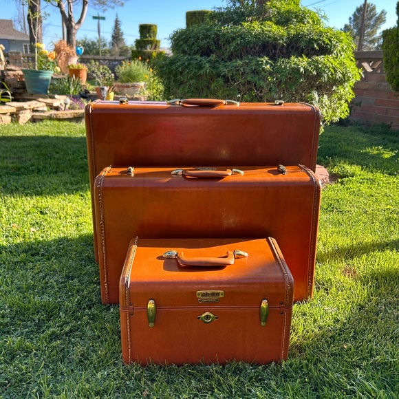 Samsonite Shwayder Brothers Vintage Three Piece Luggage Set EUC - Picture 8 of 16